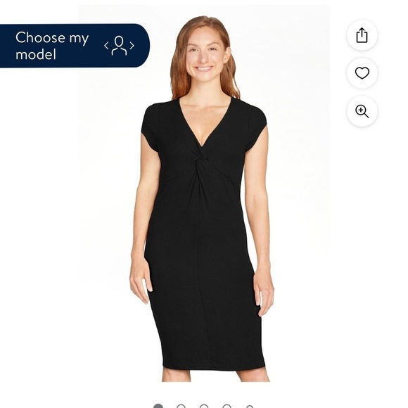 Sofia Vergara black twist front ribbed Dress women’s size M - Picture 9 of 16